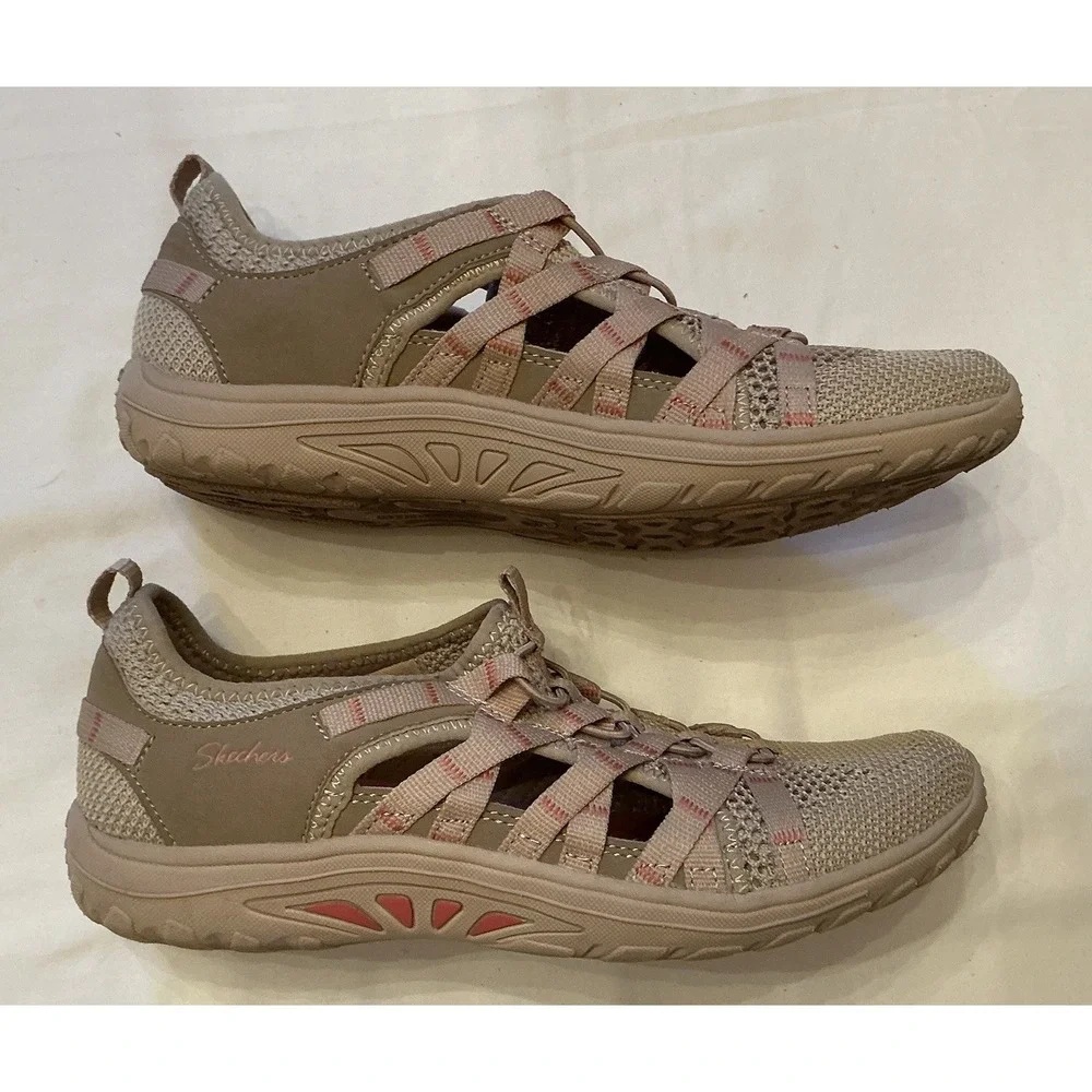 Skechers Reggae Fest Neap Outdoor Lifestyle Shoes Women's Size 8.5 Taupe Slip On